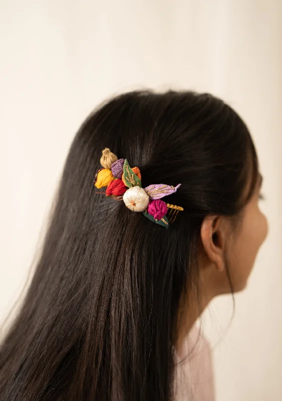 floral hair accessories for weddings -Bagh Comb Clip