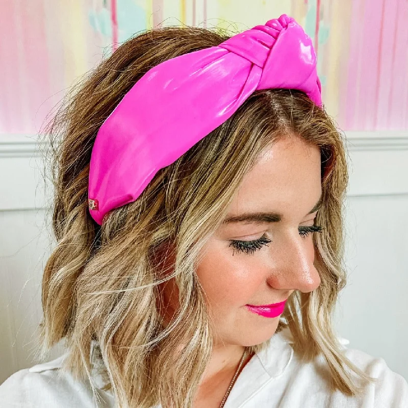 headbands for thick hair -Barbie Pink Puff Knotted Headband