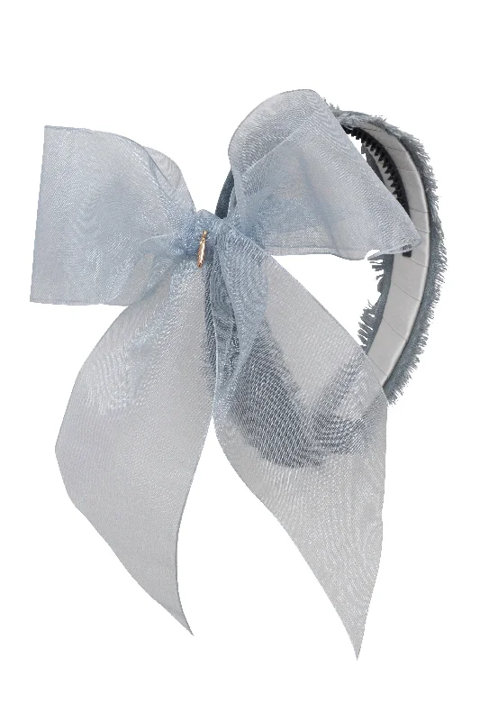 simple hair combs for a natural look -Belle Organza Headband - Antique Blue (Handmade in the USA!)