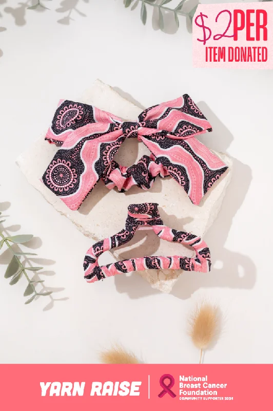 soft velvet hair accessories for a cozy feel -Boobie Sista Bow Scrunchie & Curved Claw Clip