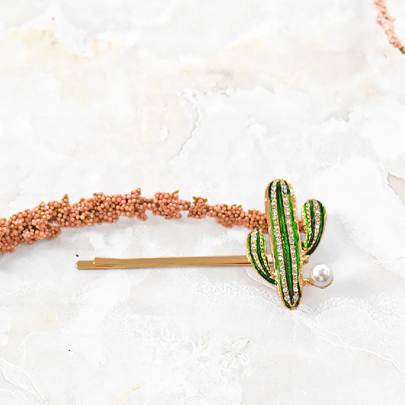 casual hair accessories for everyday hairstyles -Cactus hair pin