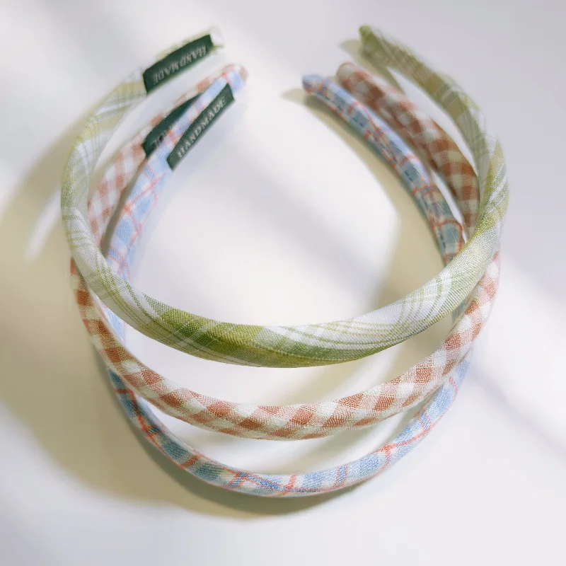 cute hair ties for curly hair -Chic Checkered Headband