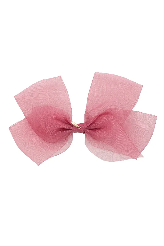 creative headbands for unique hairstyles -Dahlia Organza Clip - Cranberry (Handmade in the USA!)