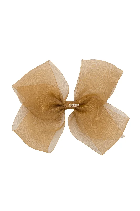 wedding-worthy hair accessories for bridesmaids -Dahlia Organza Clip - Gold (Handmade in the USA!)