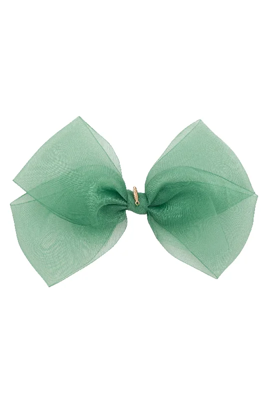 best hair clips for thick hair -Dahlia Organza Clip - Green (Handmade in the USA!)