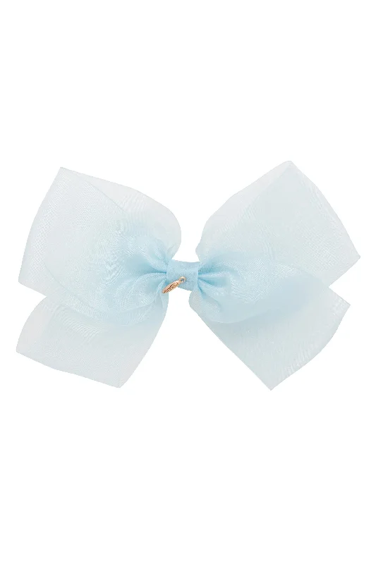 hair accessories for everyday wear -Dahlia Organza Clip - Light Blue (Handmade in the USA!)