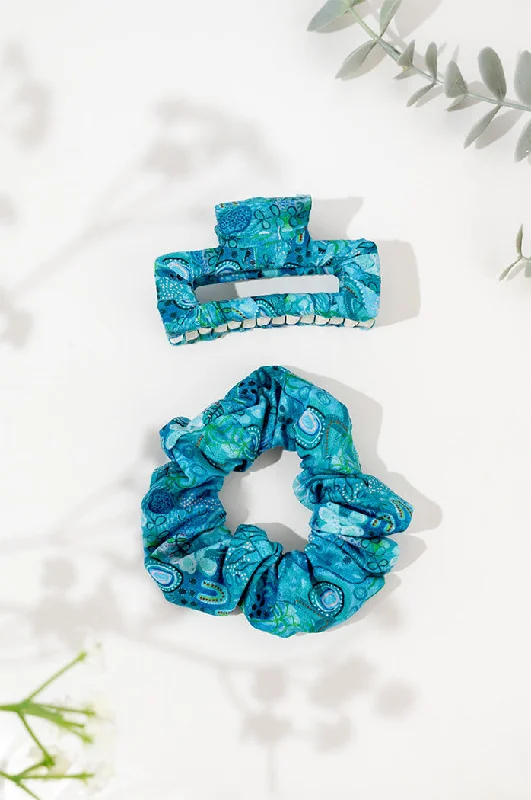 unique hair accessories for personalized styles -Forest Scrunchie & Square Claw Clip