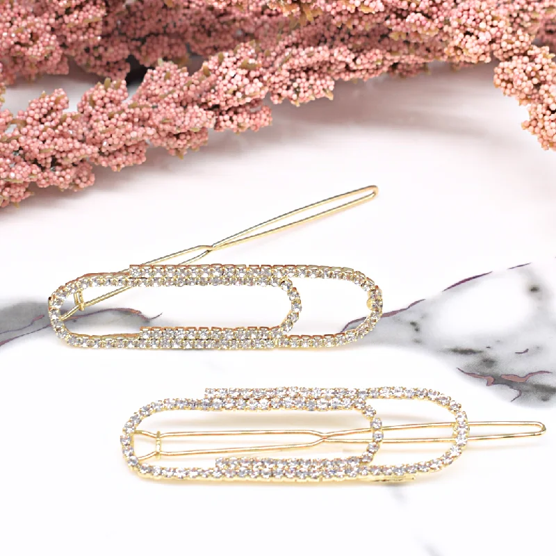 wedding hair accessories for brides -Paper clip hair clip set (comes in gold and silver)