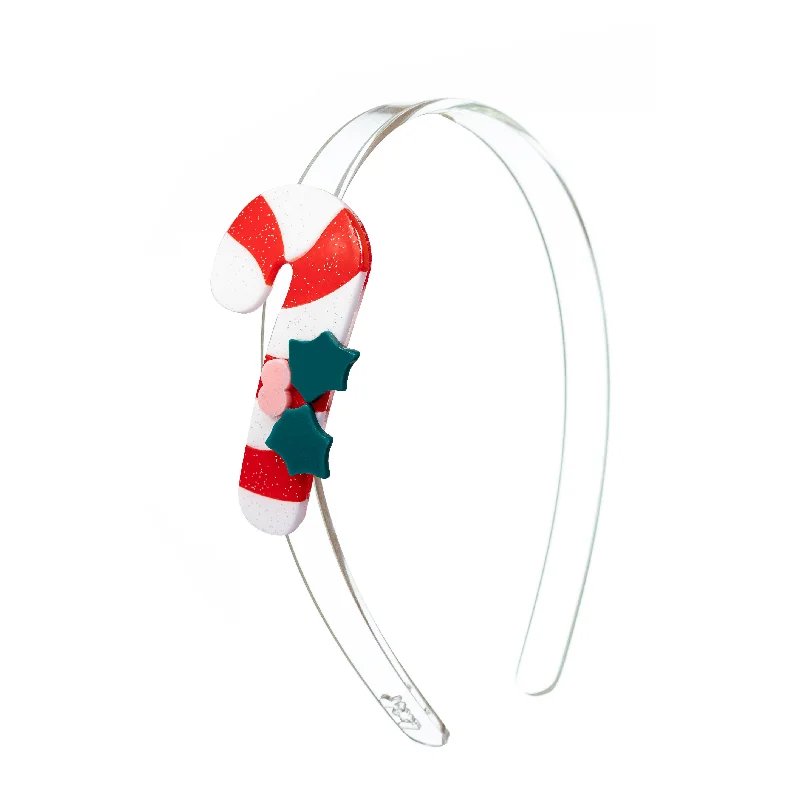 hair accessories for short hair -Candy Cane Red White Headband