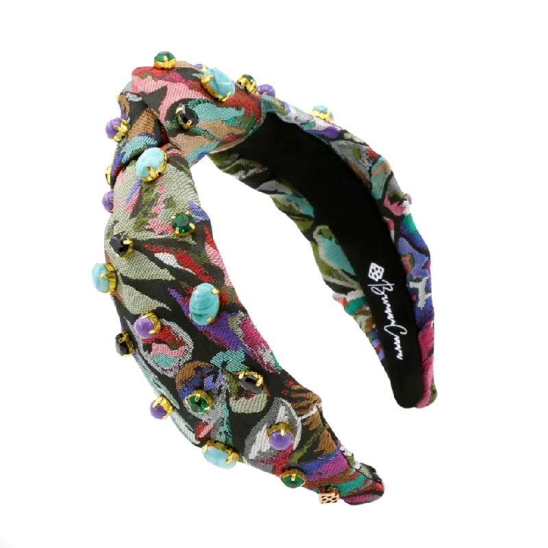 cute headbands for toddlers -Jeweled Tapestry Floral Headband