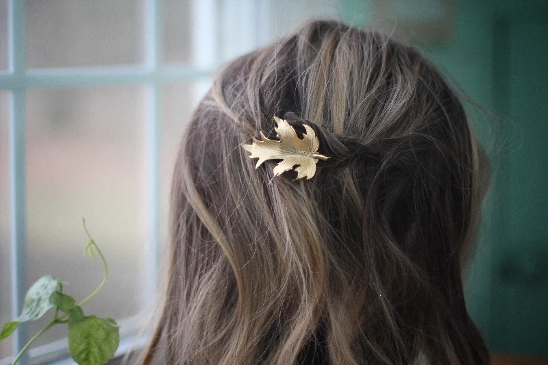 floral headbands for outdoor weddings -Preorder* Large Fig Leaf Hair Clip