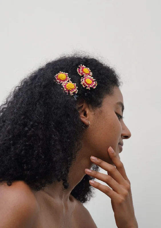 hair accessories for wedding hairstyles -Mimosa Floral Clips