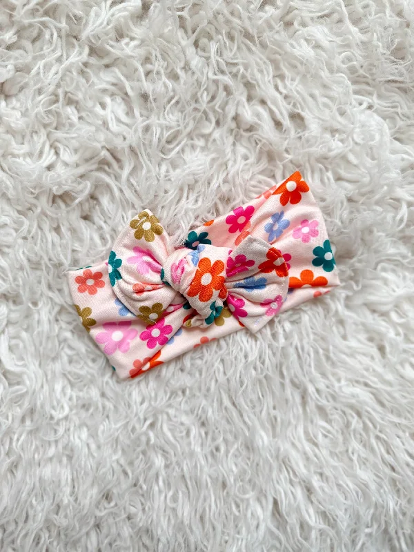 wedding-worthy hair accessories for bridesmaids -Mini Tieband - Groovy Multicolor Floral