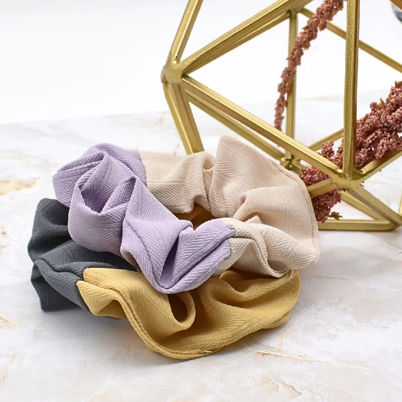 leather hairbands for a sleek look -Pastel scrunchie set