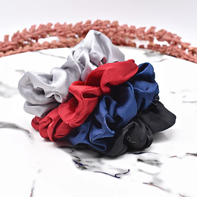 bridal crystal headbands for sophisticated looks -Patriotic silk scrunchie set