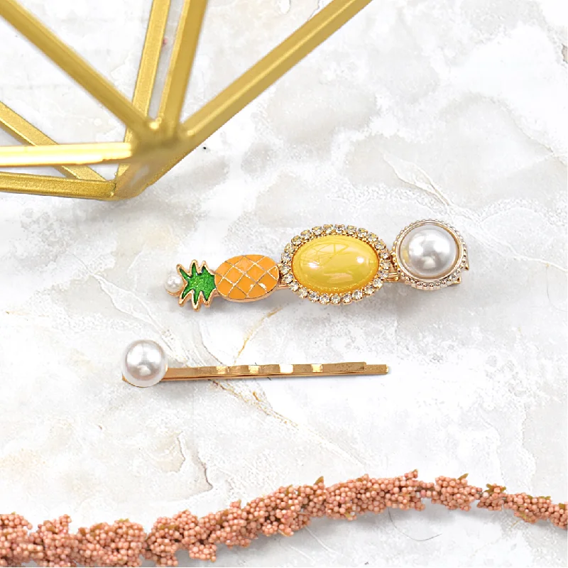 delicate hairpins for formal occasions -Pineapple hair pin set