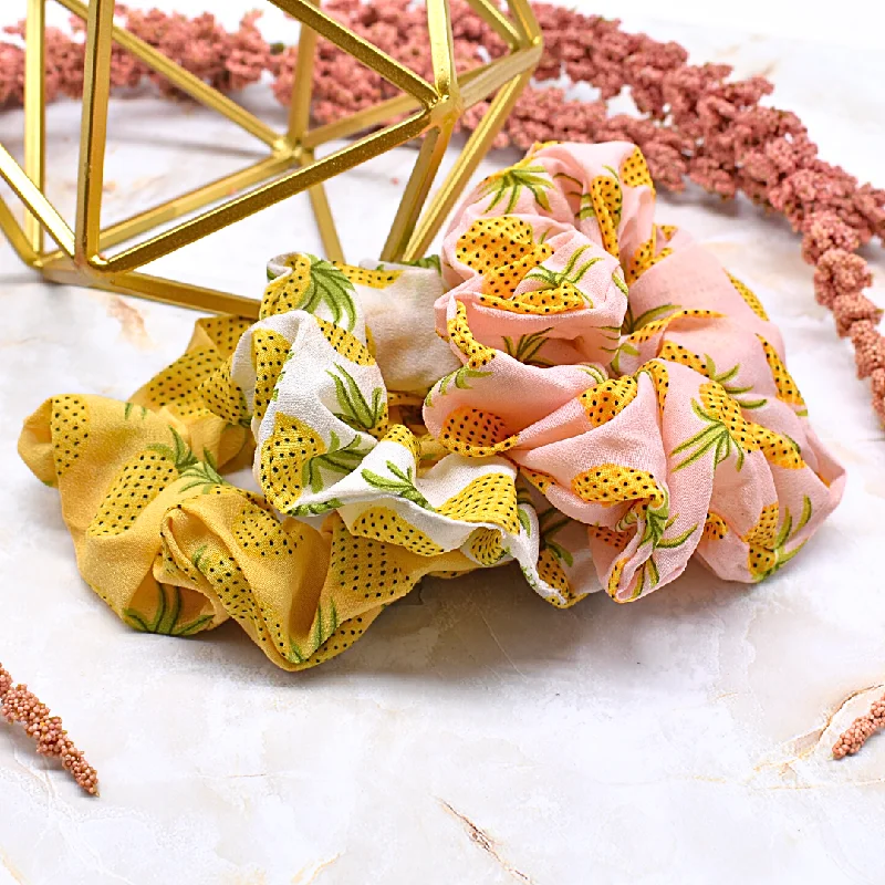 creative hair accessories for party outfits -Pineapple scrunchie set