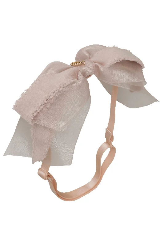 stylish wedding hair accessories for bridesmaids -Primrose Bow Wrap - Mushroom Taupe (Handmade in the USA!)