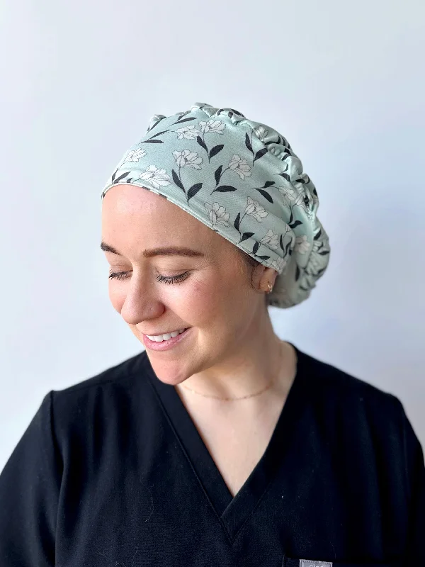 luxurious hair accessories for black tie events -Scrub Hat - Botanical Floral