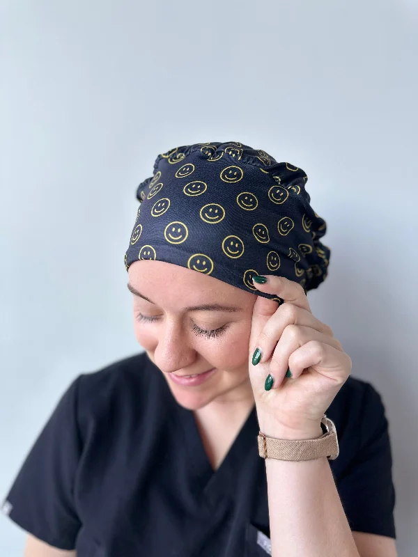 chic braided headbands for casual outfits -Scrub Hat - Classic Smiley