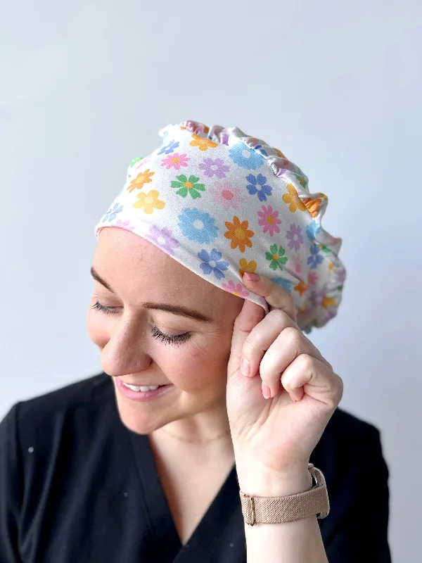 metallic hair accessories for modern looks -Scrub Hat - Pastel Floral