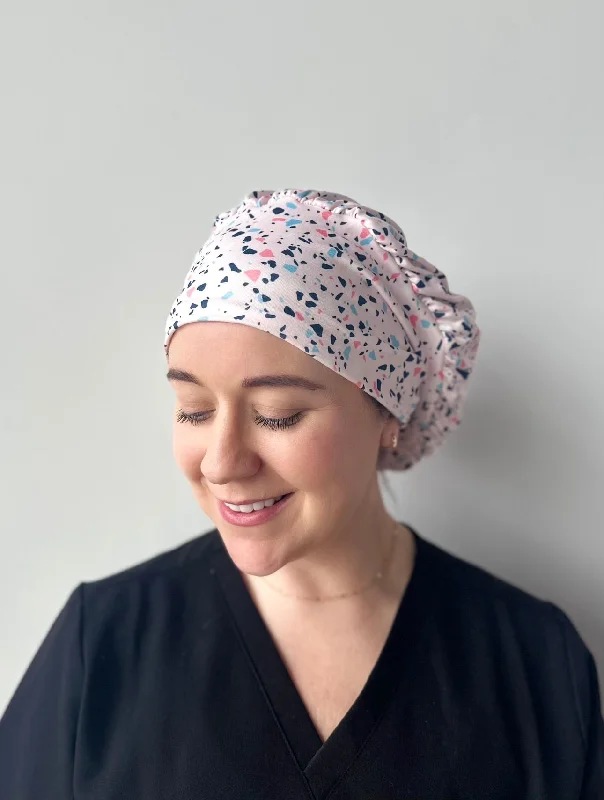 bohemian hair accessories for free spirits -Scrub Hat - Pink Terrazzo