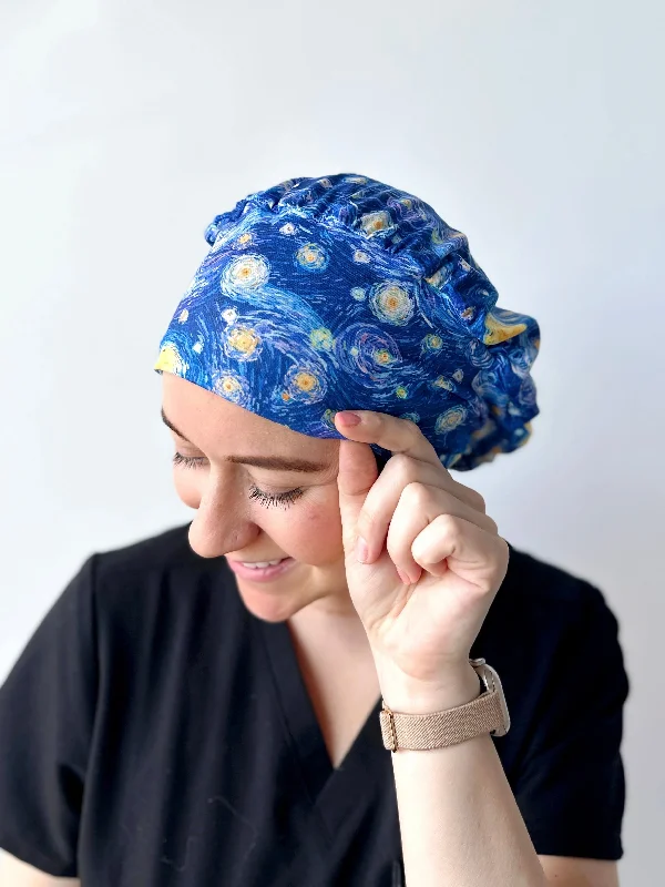 flower hair clips for a fresh vibe -Scrub Hat - Starry Night