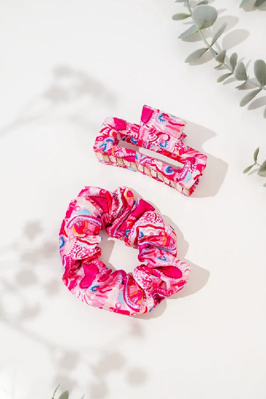 high-end hair accessories for stylish women -The Future Is Bright Scrunchie & Square Claw Clip