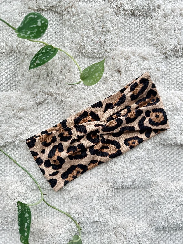 elegant hair accessories for weddings -Twistband™ - Tan Leopard