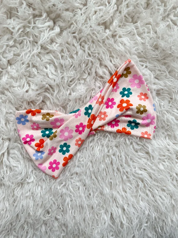 fun star-shaped hair clips for kids -Wideband - Groovy Multicolor Floral