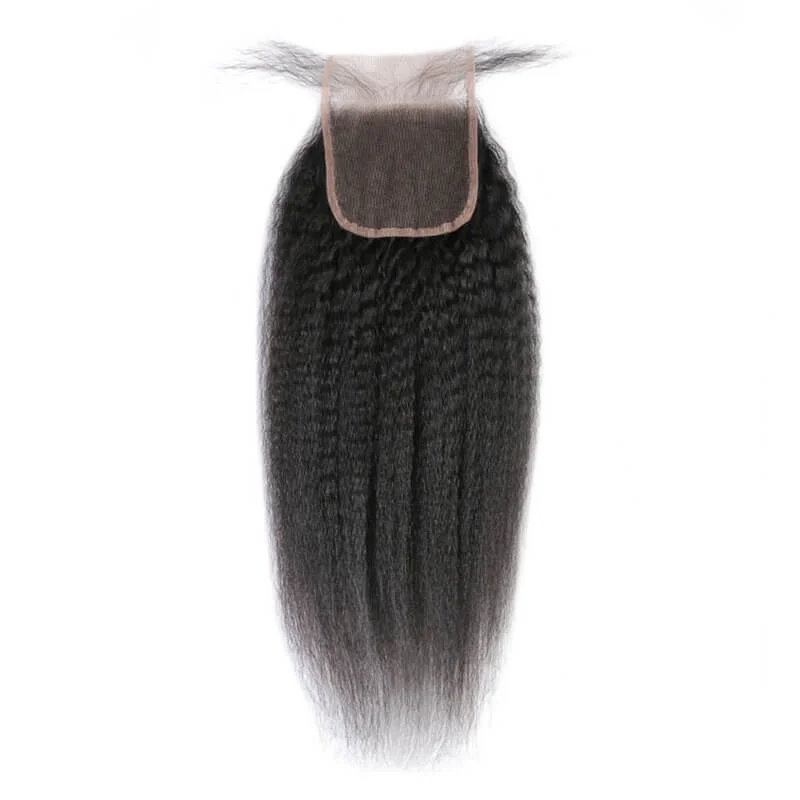 10-24inch Black Color Remy Human Hair 4x4 Swiss Lace Closure