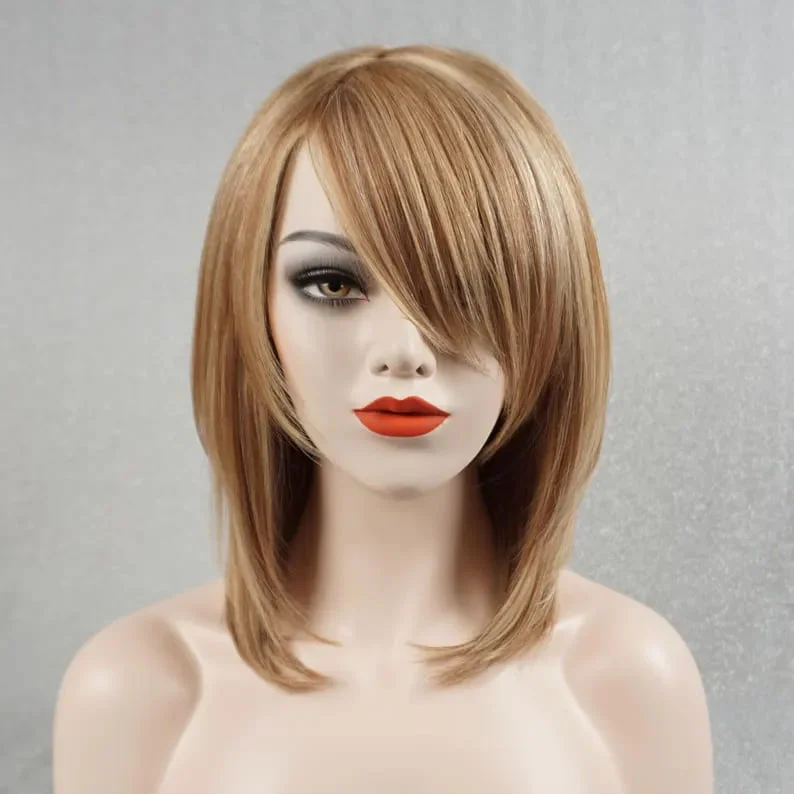 12inch Balayage Short Glueless Breathable Cap Human Hair Wig