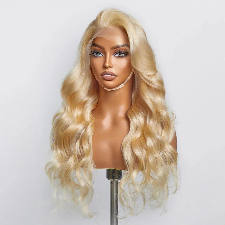 14-24inch 613 Blonde Body Wave Pre Plucked 13*6 Front Lace Human Hair Wigs