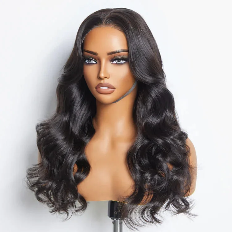 14-24inch Natural Color Glueless Body Wave HD Lace 5x5 Closure Human Hair Wig