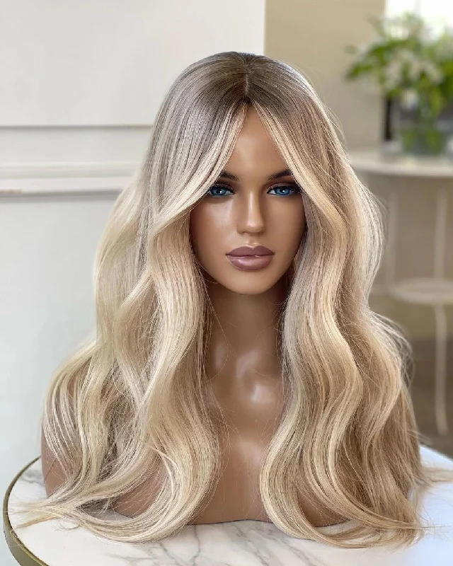 14-24inch Virgin Human Hair French Lace With Anti-Slip Silicone Medical Wigs