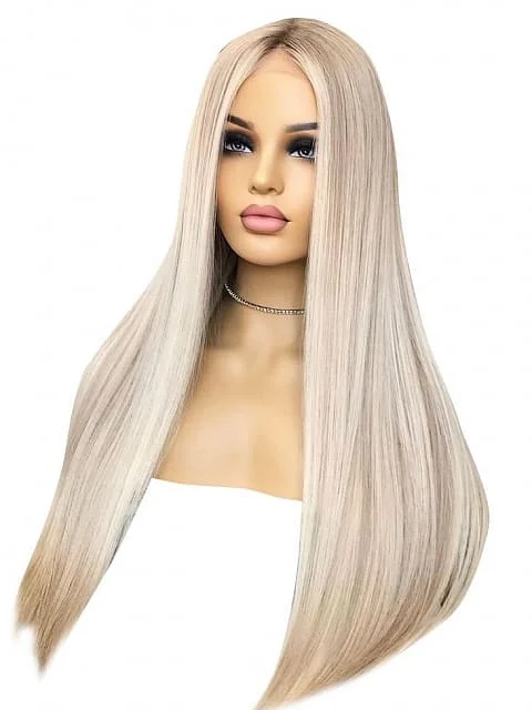 16-26inch Light Ash Blonde HD Lace Front Russian Virgin Human Hair Wigs