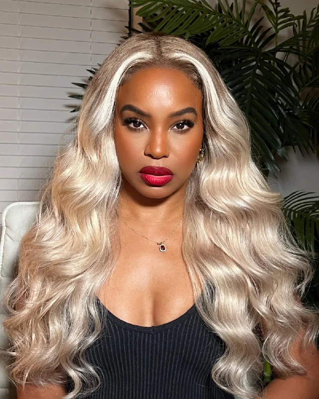 16”-28”Lengths Blonde Rooted Hd Swiss 360 Lace Front Human Hair Wigs