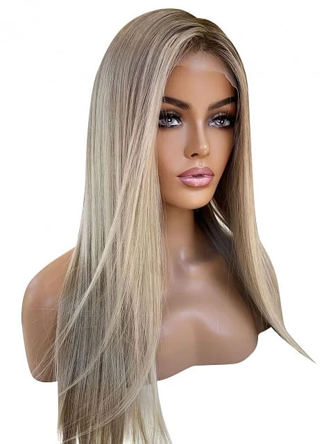 20inch Rooted California Blonde Glueless 13*4 HD Lace Front Human Hair Wigs