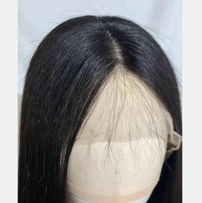 14-26inch 4*4 Silk Top Transparent Invisible Full Lace Human Hair Wig