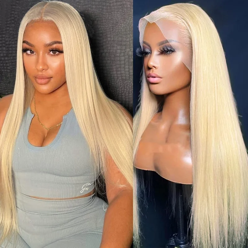 Brennas Hair 613 Blonde Straight 13x4 Lace Frontal Wig Brazilian Remy Hair Wigs For Women Human Hair Wigs