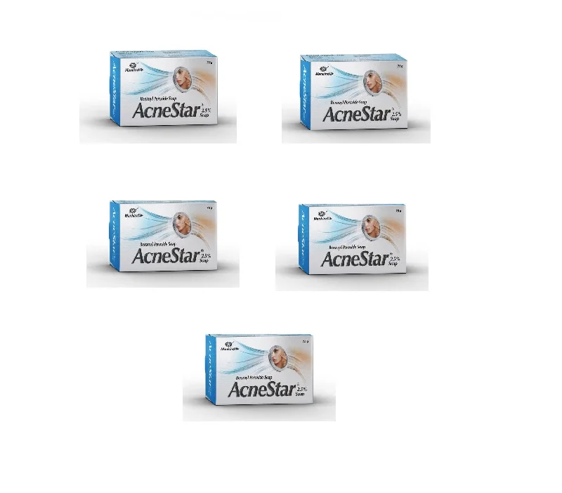 Acnestar 2.5% Soap, 75gm,  pack of 5