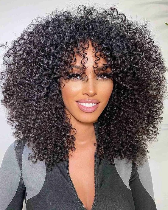 All Hand-Tied Kinky Curly Full Lace Human Hair Wig For African American