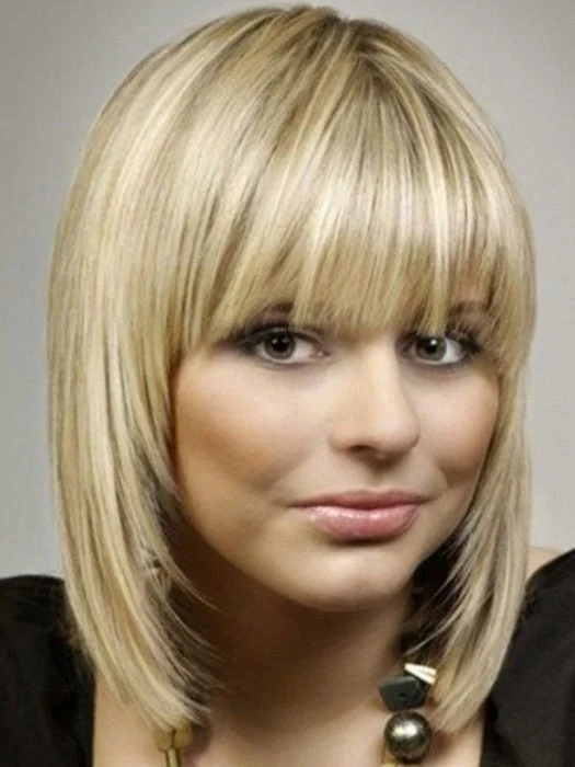 Attractive Short Silky Straight 100% Human Hair Wigs 14 Inches