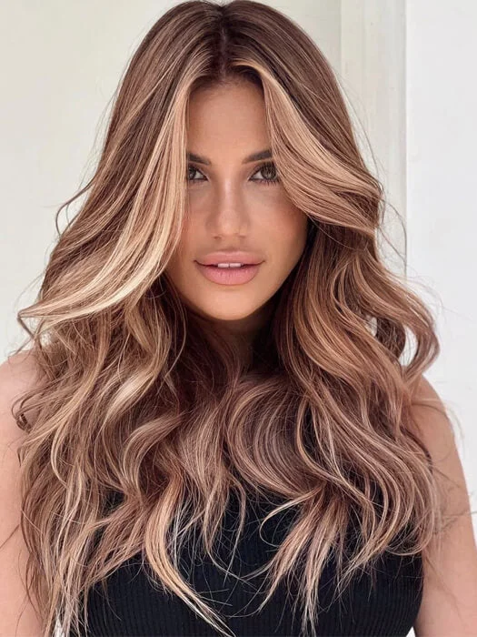 Balayage Wavy Wigs Lace Front Human Hair Wigs(Hand tied)