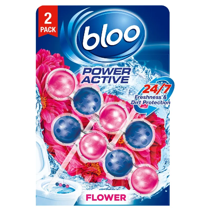 Bloo Power Active Flowers Twin Toilet Rim Block 2x50g