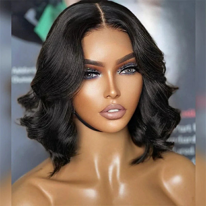 Body Wave Bob Wig 13x4 Transparent Lace Frontal Wig Brazilian Human Hair Wigs Virgin Remy Hair For Women