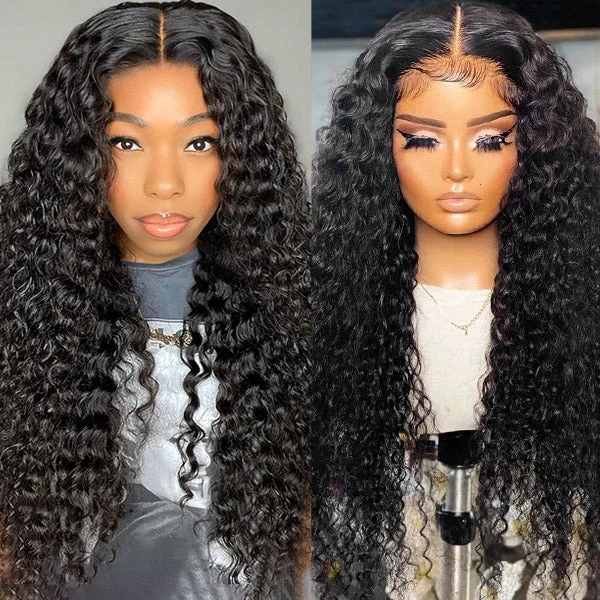 Brennas Hair Deep Curly 13x4/13x6 Lace Front Wigs Human Hair Lace Wigs for Women 150% 180% 250% Density Natural Color