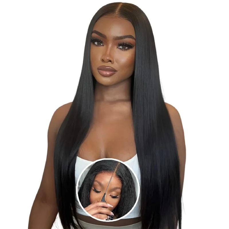 Brennas Straight Ready to Wear Glueless Wigs Human Hair Pre Plucked Pre Cut 5x5 HD Lace Closure Wigs Human Hair For Black Women