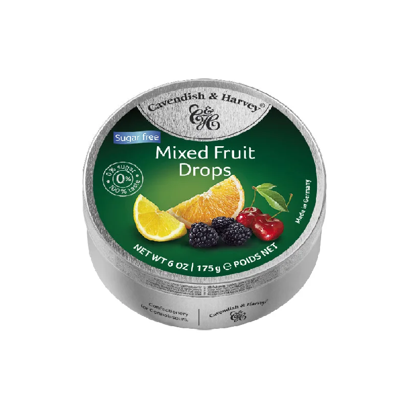 Cavendish & Harvey Sugar Free Mixed Fruit Drops Travel Tin