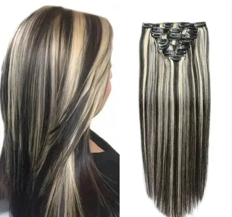 16-24 inch Multiple Colors Machine-Made Clip In Human Hair Extensions